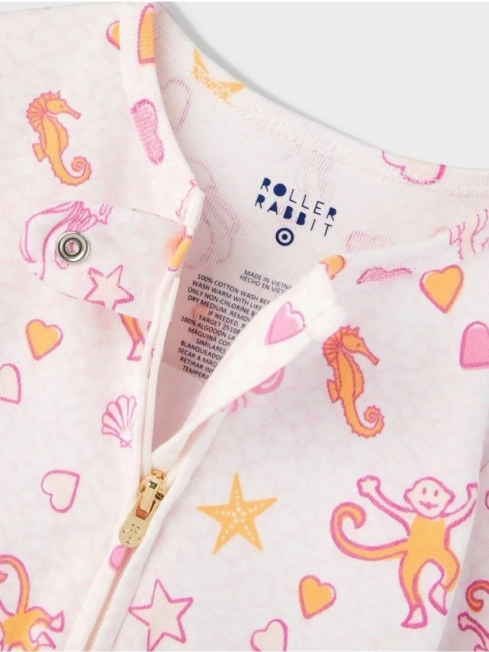 Roller Rabbit x Target Baby Sea Life Bodysuit, 6-9M - Pink NWT